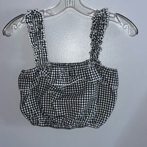 Plaid Ruffle Crop Tank Top